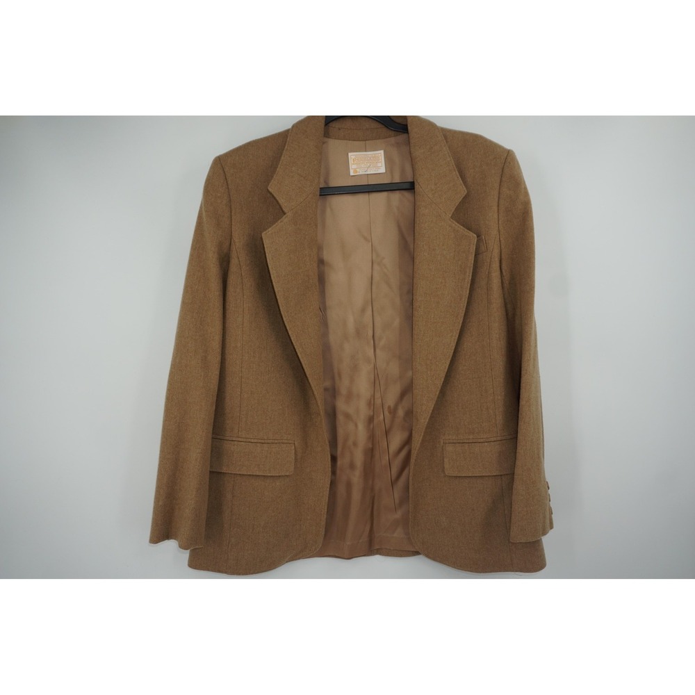 Vintage Pendleton Blazer Womens 6 Brown 100% Virgin Wool Made USA Jacket 80s